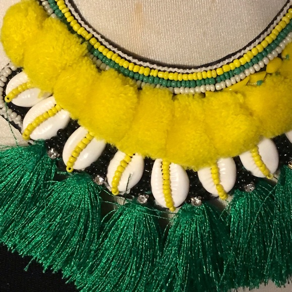 Ethnic Boho Beaded Tassel Cowrie Shell Necklace - Picture 14 of 16